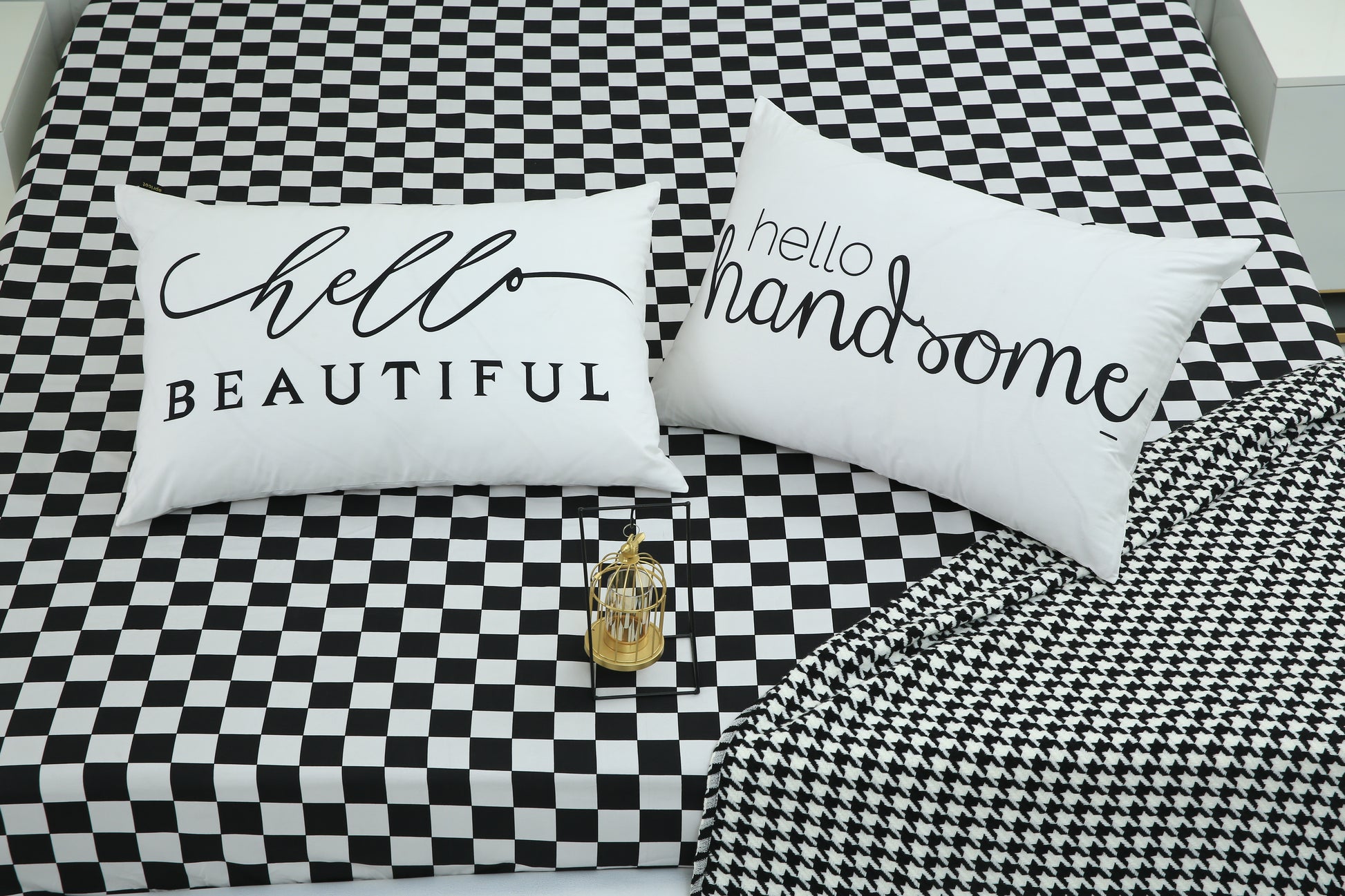 2 PCs Digital Printed Couple Pillow-Beautiful/Handsome cushions Apricot