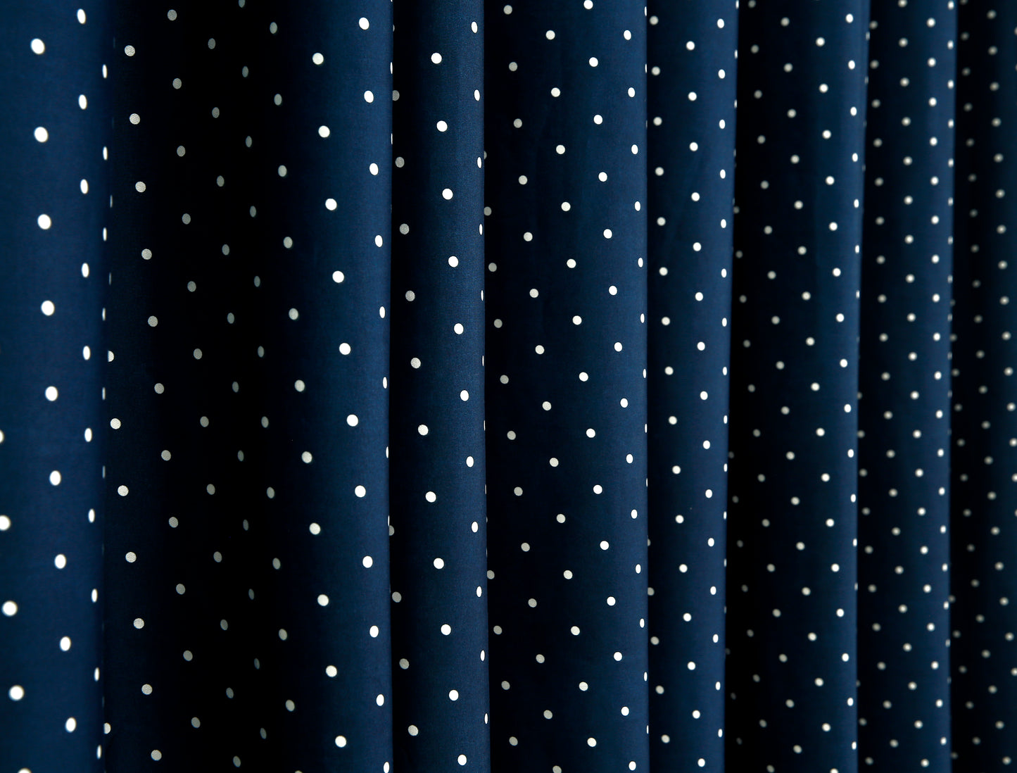 2 PCs Blackout Room Curtains-Blue Polka Curtains Apricot