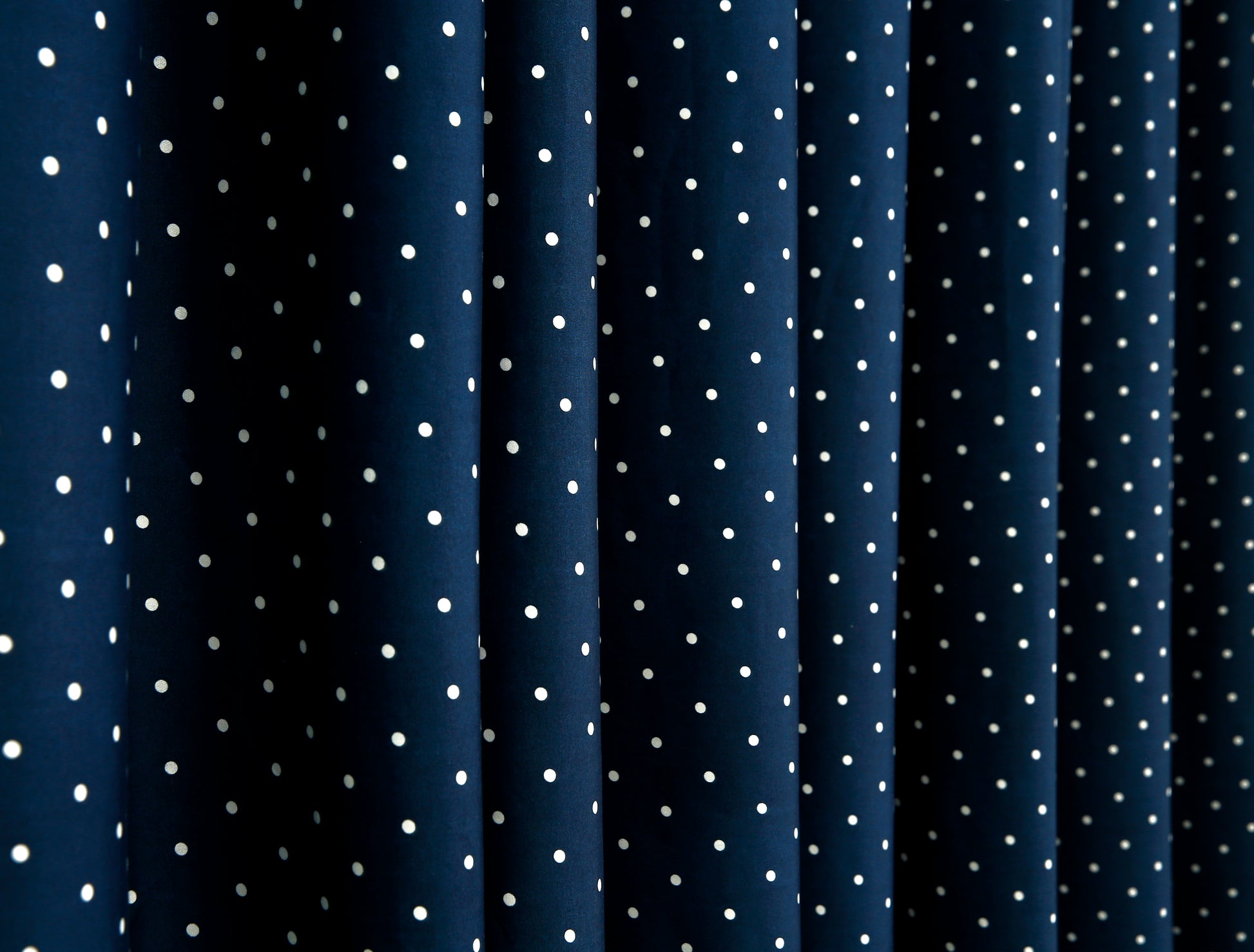 2 PCs Blackout Room Curtains-Blue Polka Curtains Apricot