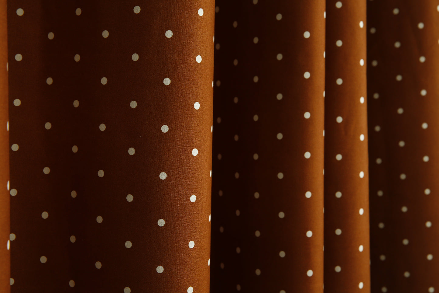 2 PCs Blackout Room Curtains-Brown Polka Curtains Apricot
