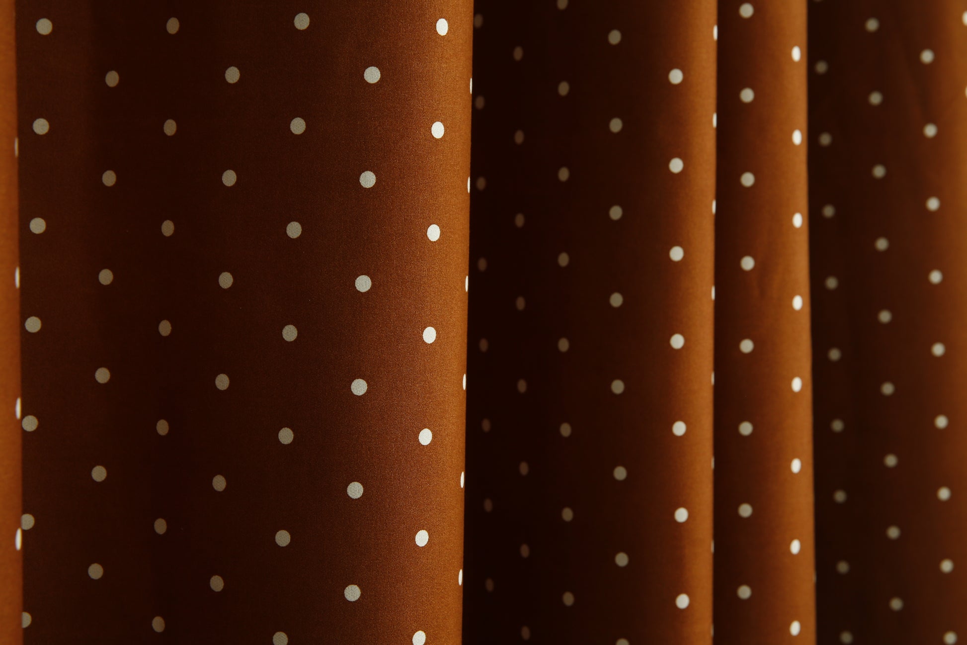 2 PCs Blackout Room Curtains-Brown Polka Curtains Apricot