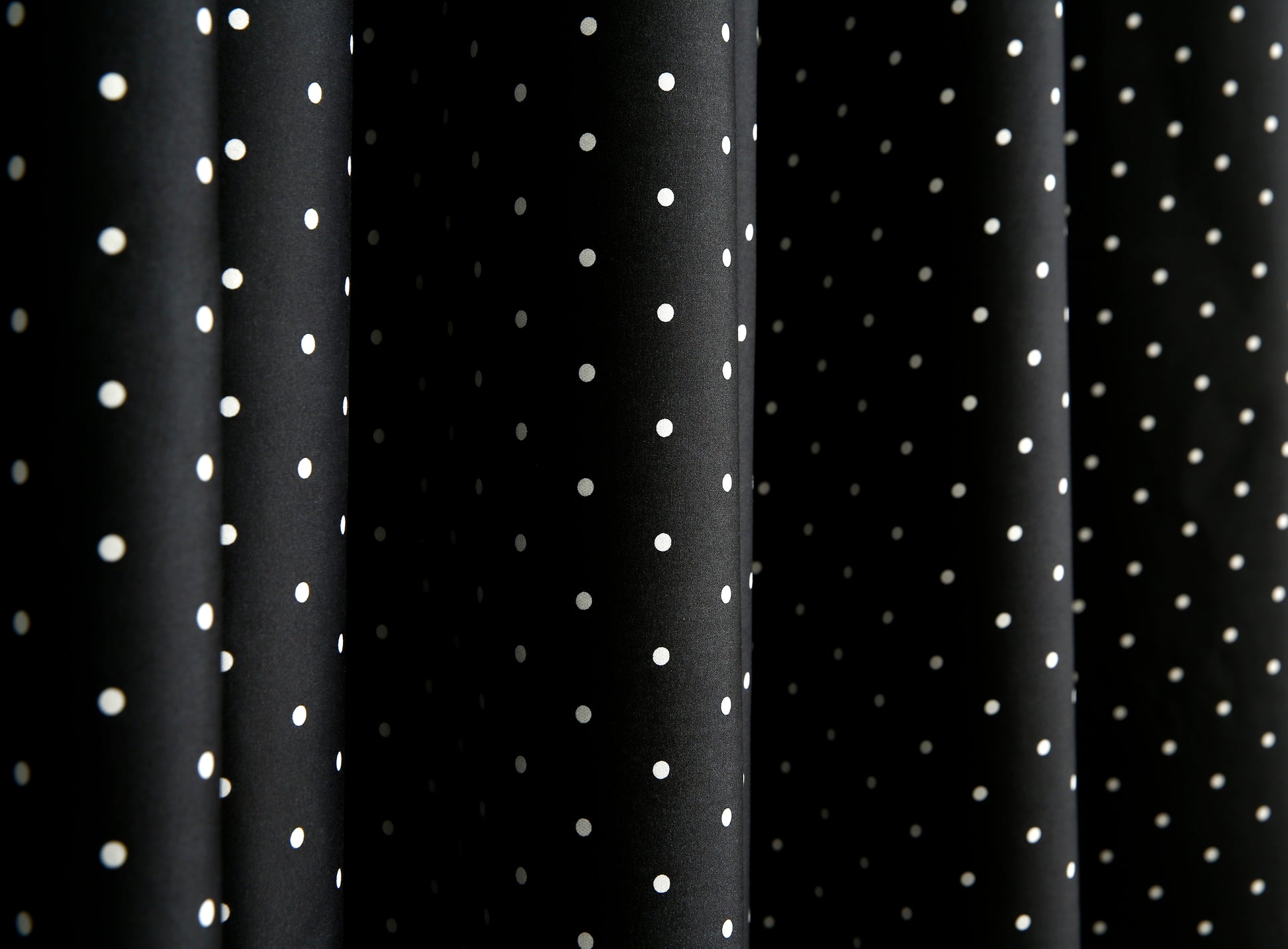 2 PCs Blackout Room Curtains-Black Polka Curtains Apricot