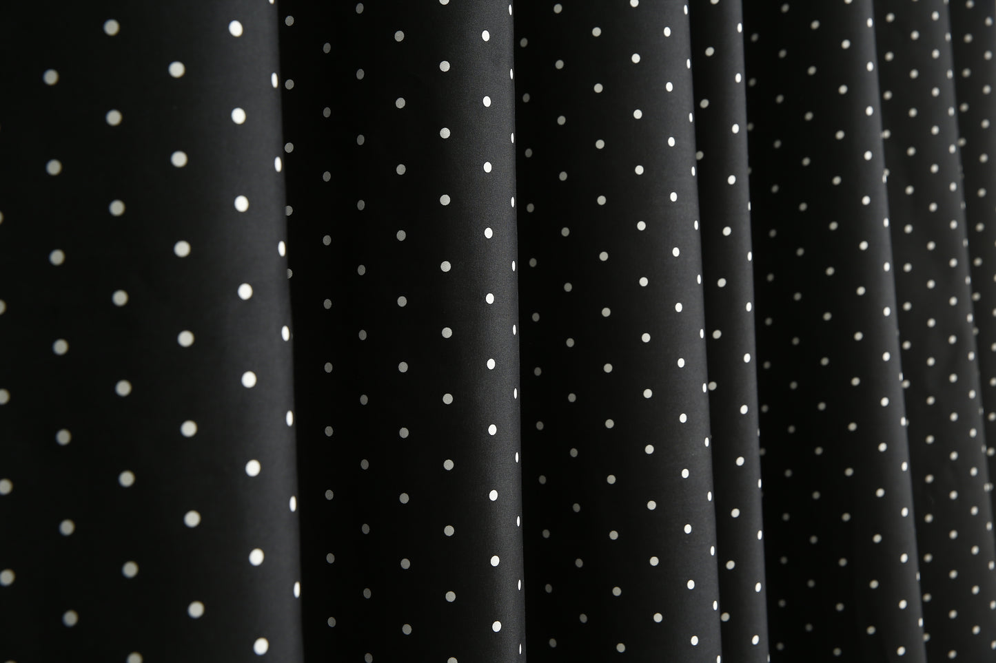 2 PCs Blackout Room Curtains-Black Polka Curtains Apricot
