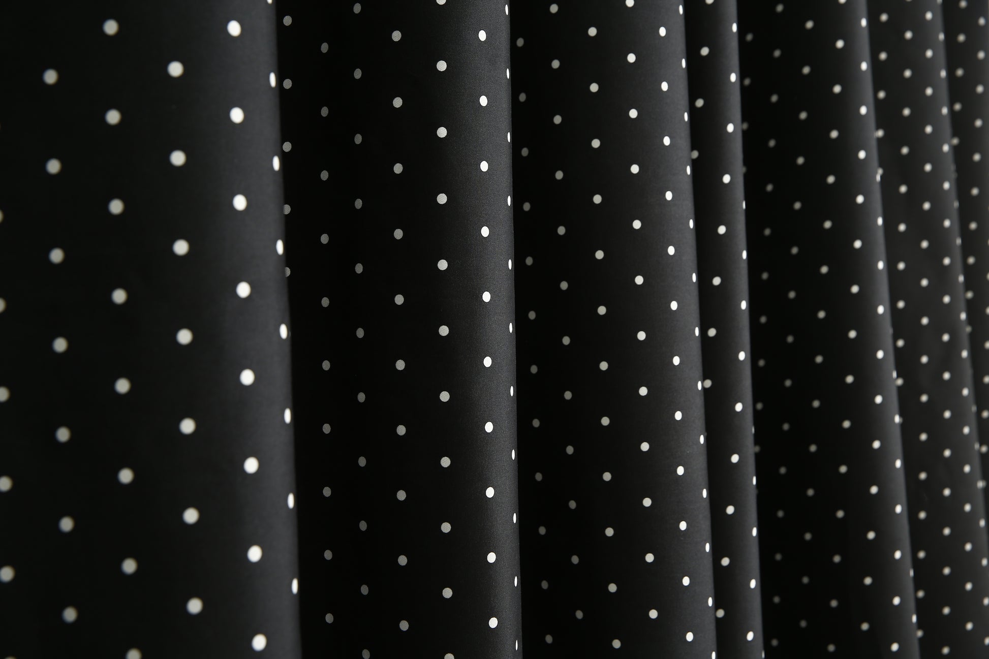 2 PCs Blackout Room Curtains-Black Polka Curtains Apricot