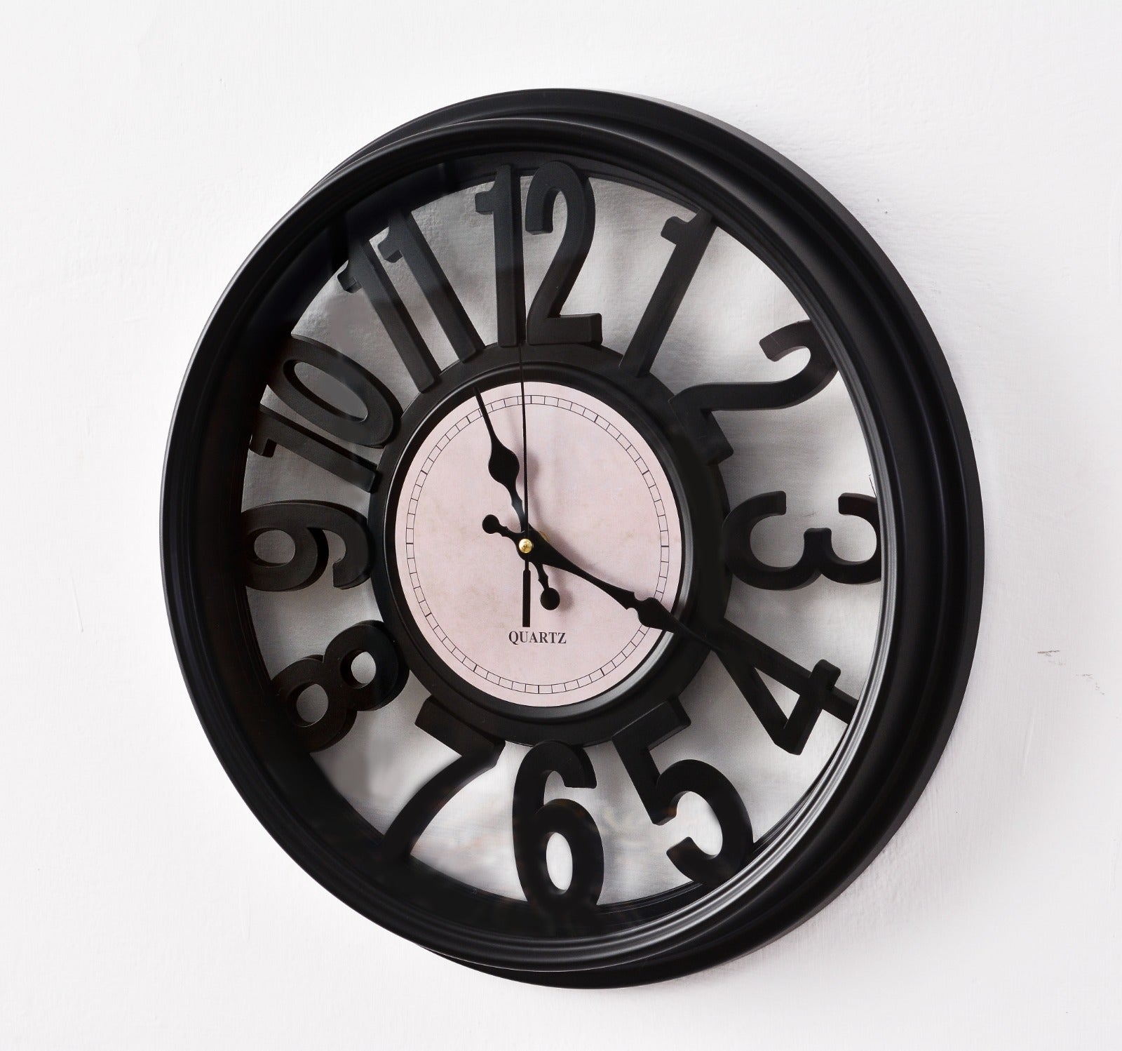 45 Cm Wall Clock-Black Digits Clock Apricot   