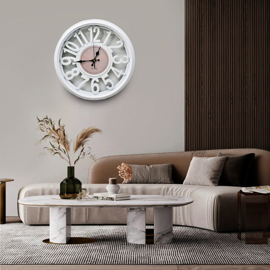 45 Cm Wall Clock-White House Clock Apricot   