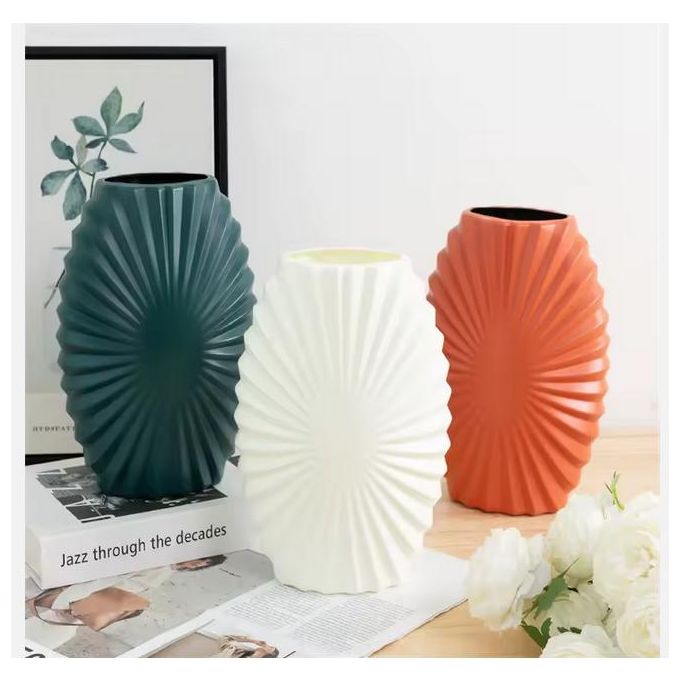 Large Nordic Plastic Flower Vase (SA2510-101) Apricot