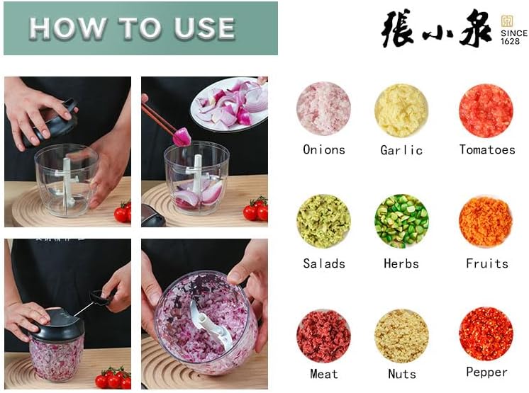 900ml 2 in 1 Manual Vegetable Chopper (SA2510-002) Spice and sugar Jar Apricot