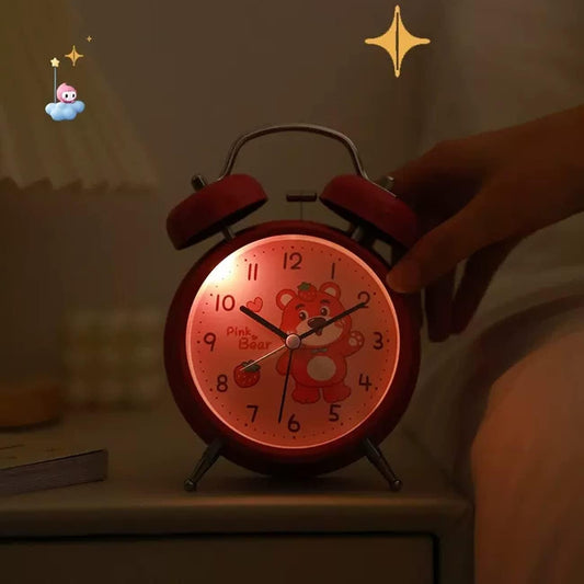 Side Table Alarm Clock SA2405-233 Light Pink Clock Apricot