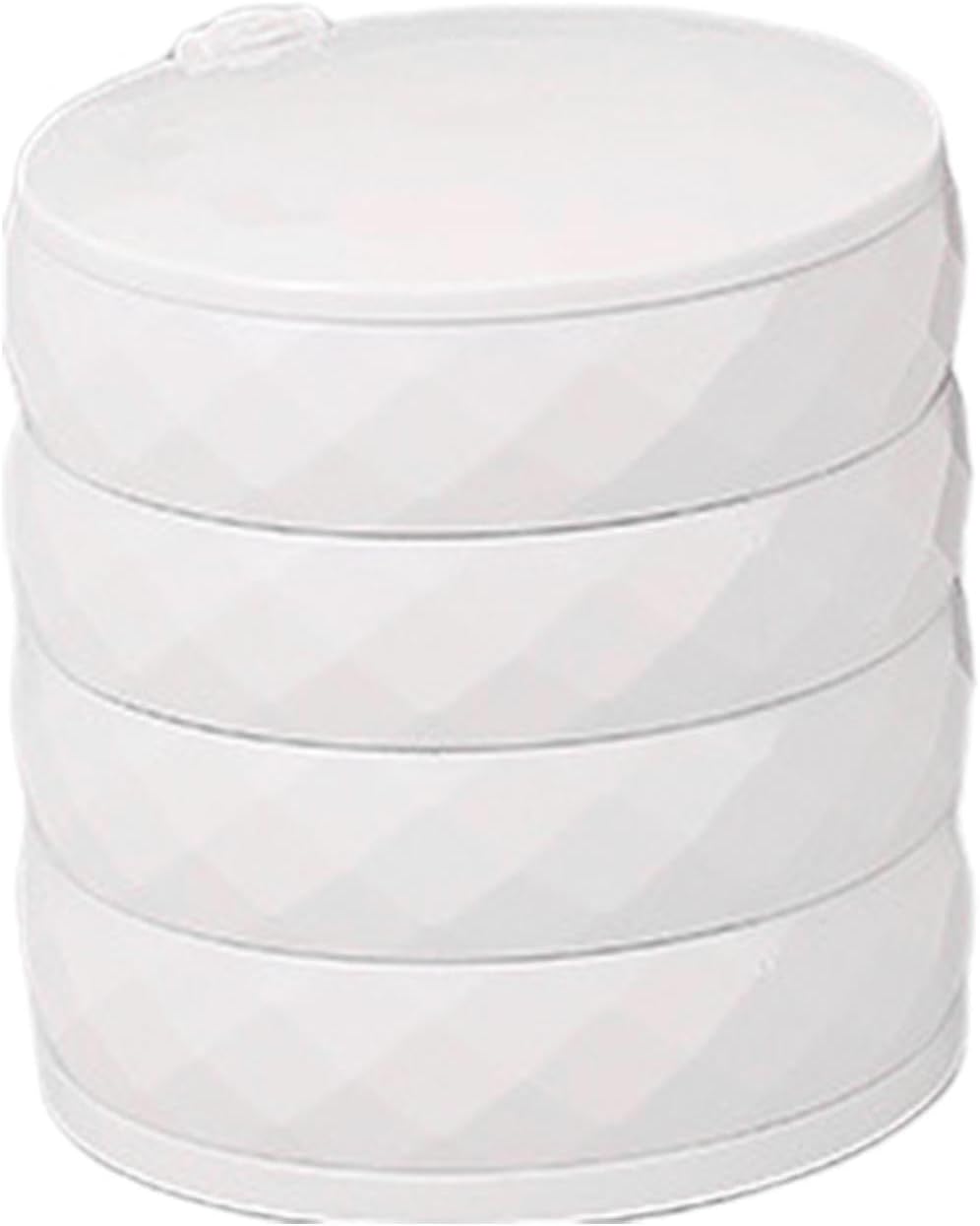 360° Rotatable Jewelry Organizer With Mirror-SA2411-53 (White) Cosmetic Organizer Apricot