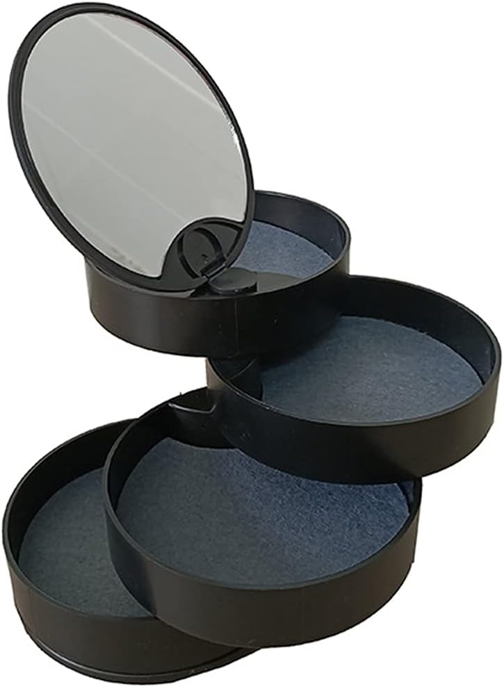 Jewelry Organizer With Mirror-SA2408-191(Black) Cosmetic Organizer Apricot