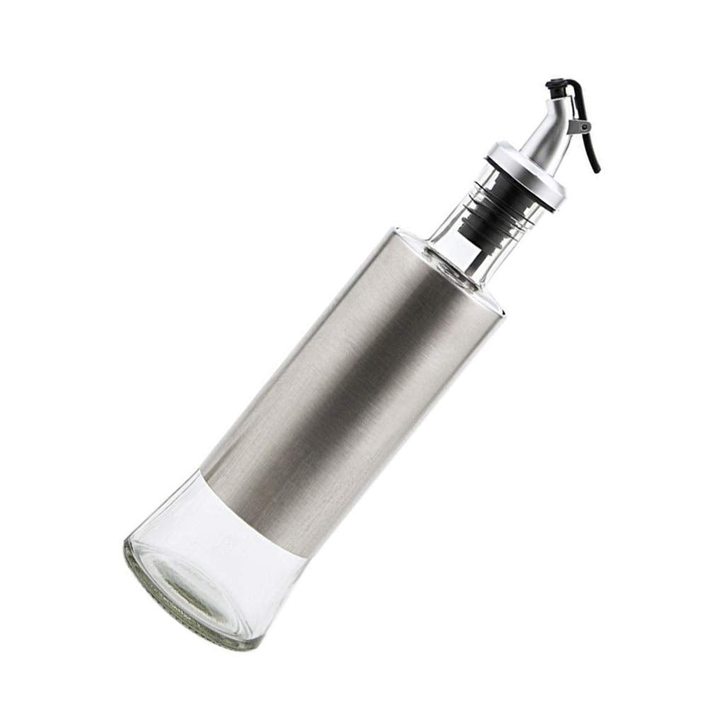 Glass Containers Glass & Stainless Steel Oil Pot (SA2510-015) Spice and sugar Jar Apricot