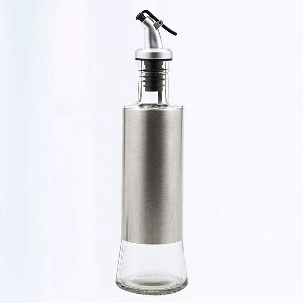 Glass Containers Glass & Stainless Steel Oil Pot (SA2510-015) Spice and sugar Jar Apricot