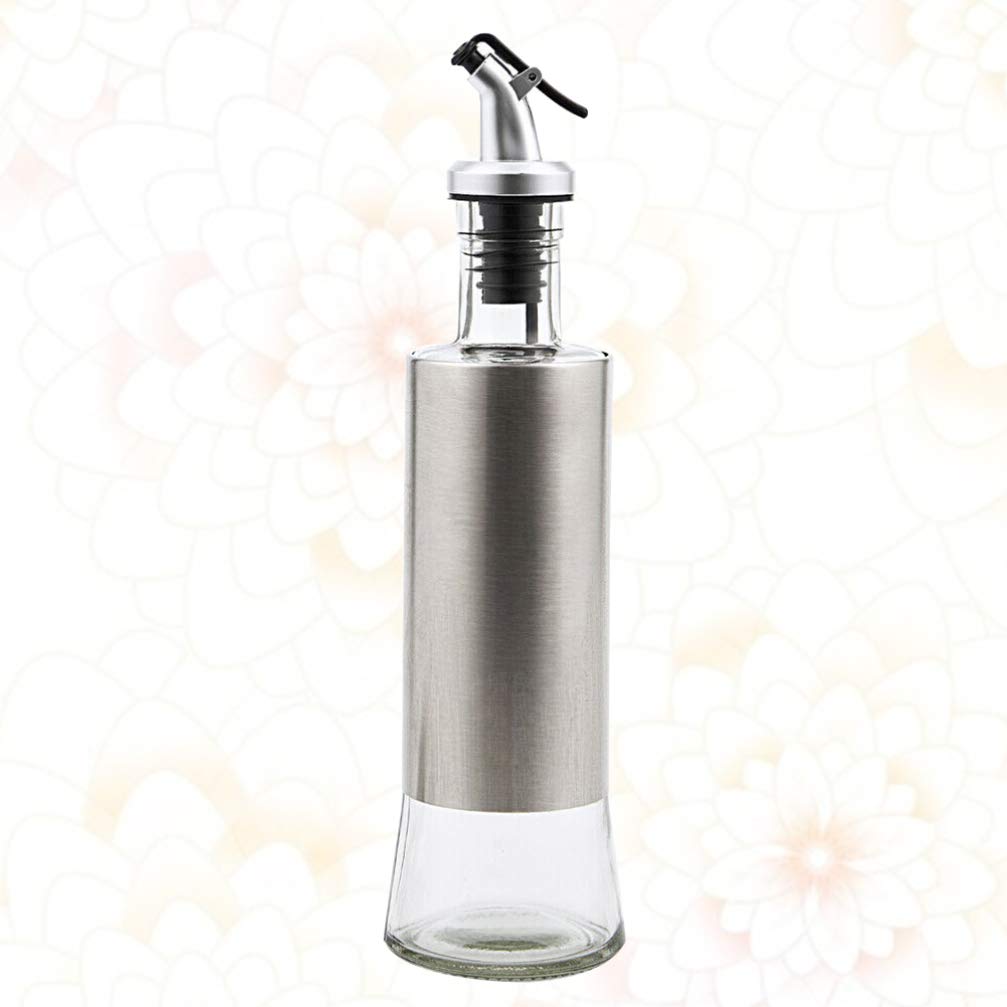 Glass Containers Glass & Stainless Steel Oil Pot (SA2510-015) Spice and sugar Jar Apricot