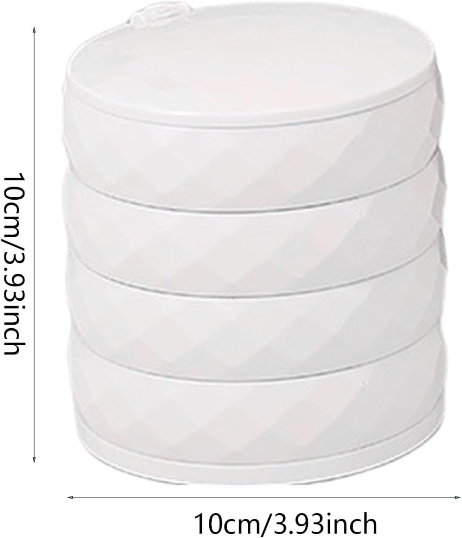 360° Rotatable Jewelry Organizer With Mirror-SA2411-53 (White) Cosmetic Organizer Apricot