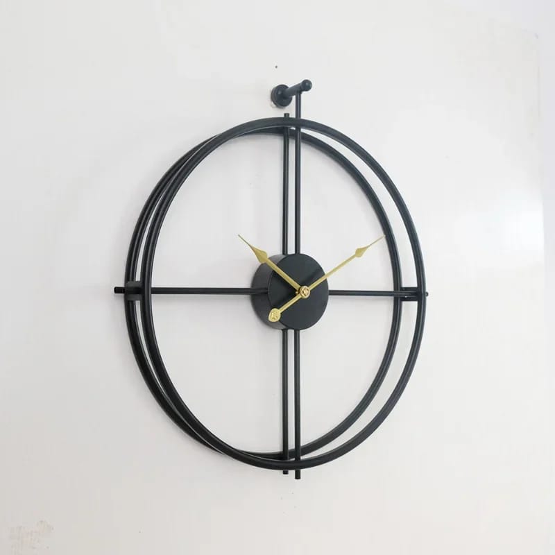 55CM Metal Wall Clock-Black((SA2405-211) Clock Apricot   