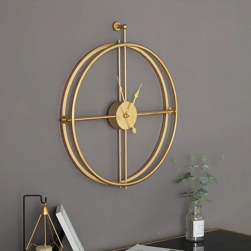 55CM Metal Wall Clock-Golden((SA2405-211) Clock Apricot   