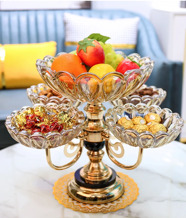 5 PCs Dry Fruit and Candy Bowl Stand Candy Box Apricot Golden  