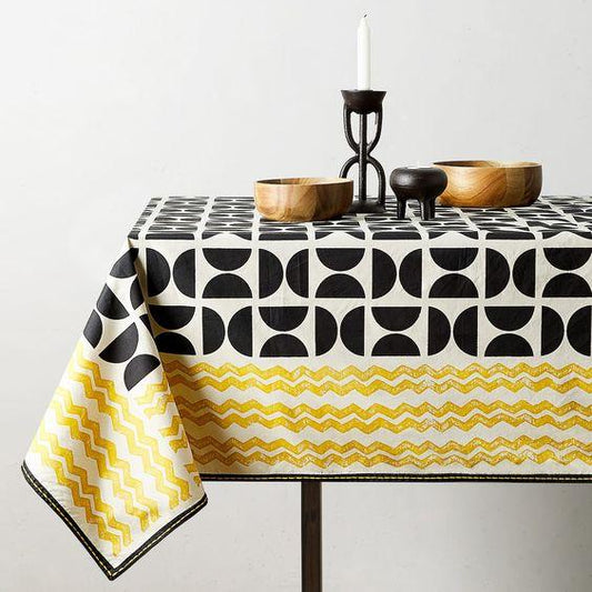 6 & 8 Seater Digital Printed Table Cover-TB06 Table Cover Apricot