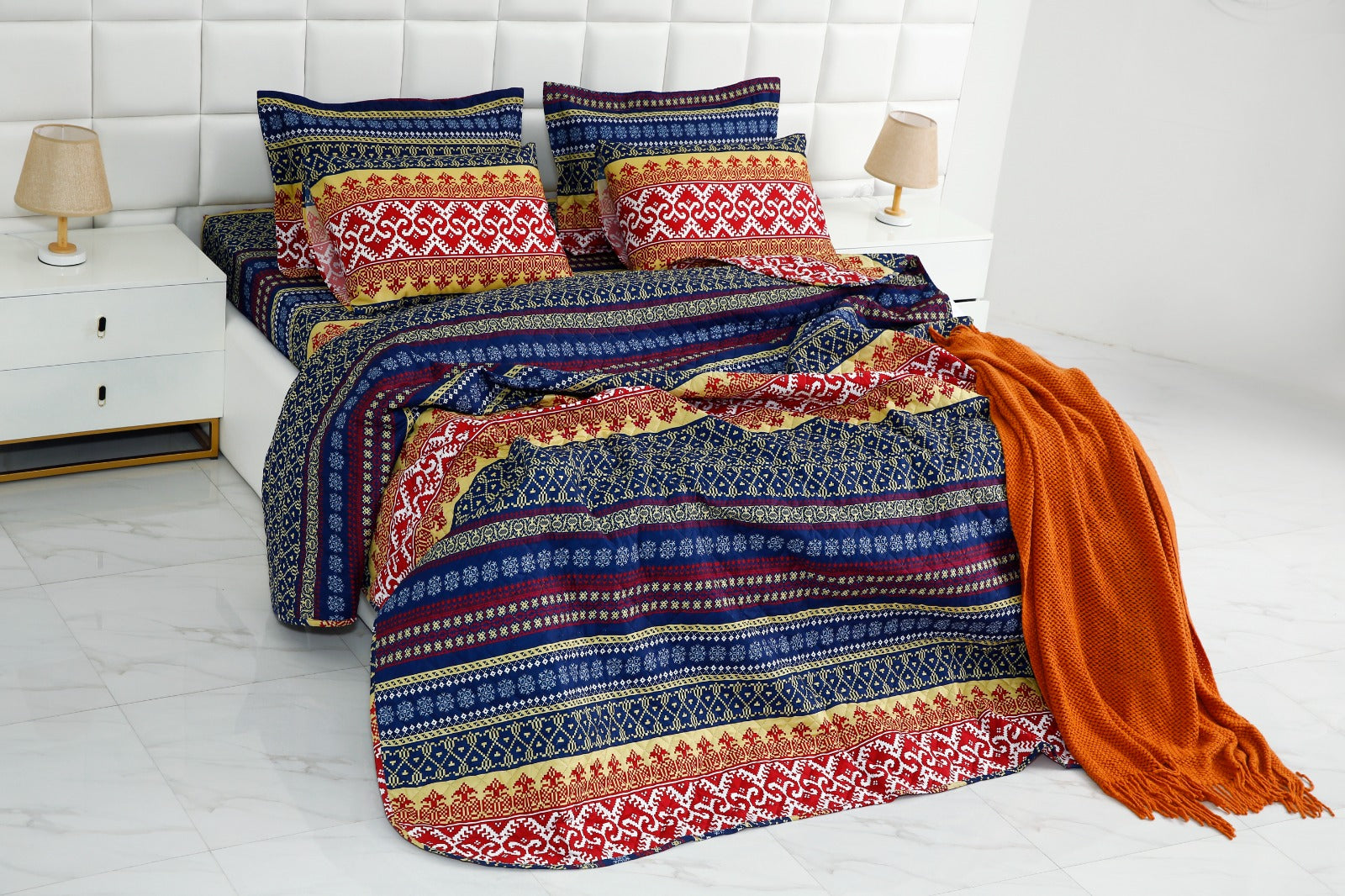 6 PCs Bed Spread Set-Express Bed Spread Apricot   