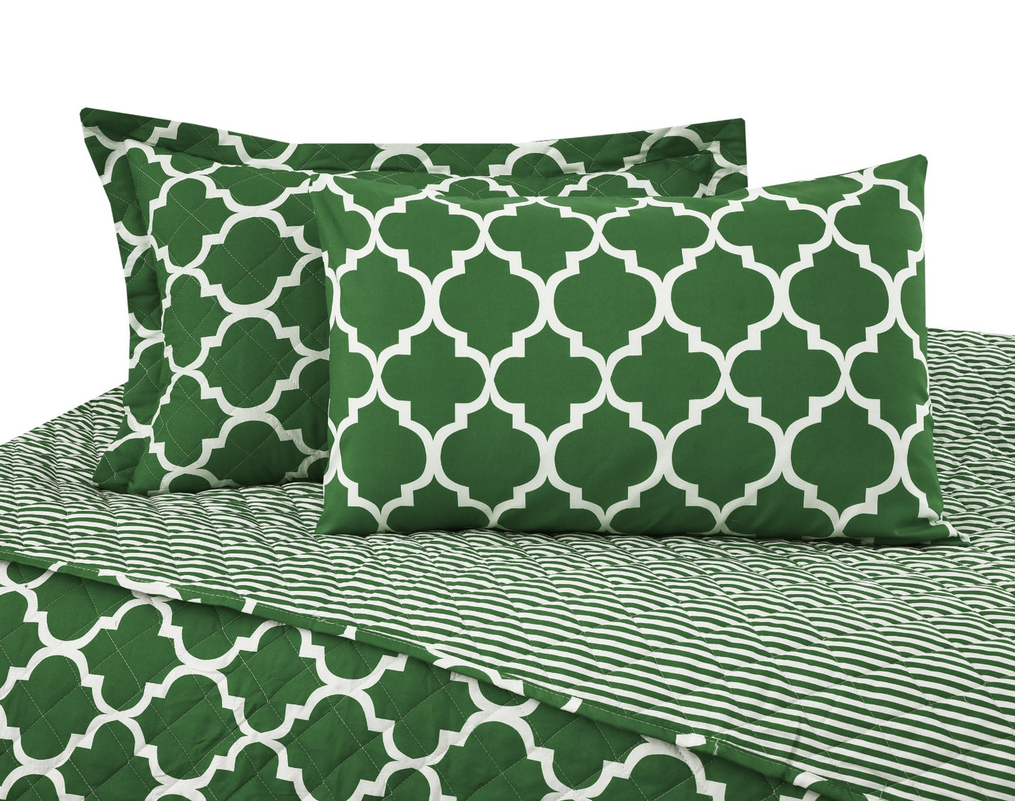 6 PCs Bed Spread Set-Olive Geometric Apricot