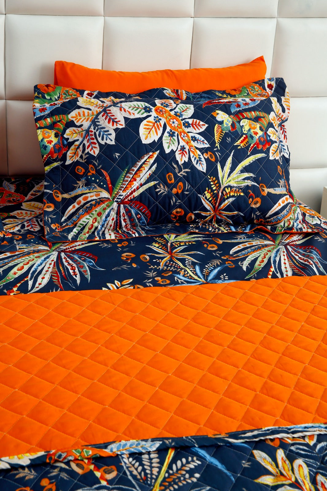 6 PCs Printed Bed Spread Set-Johana Bed Spread Apricot   