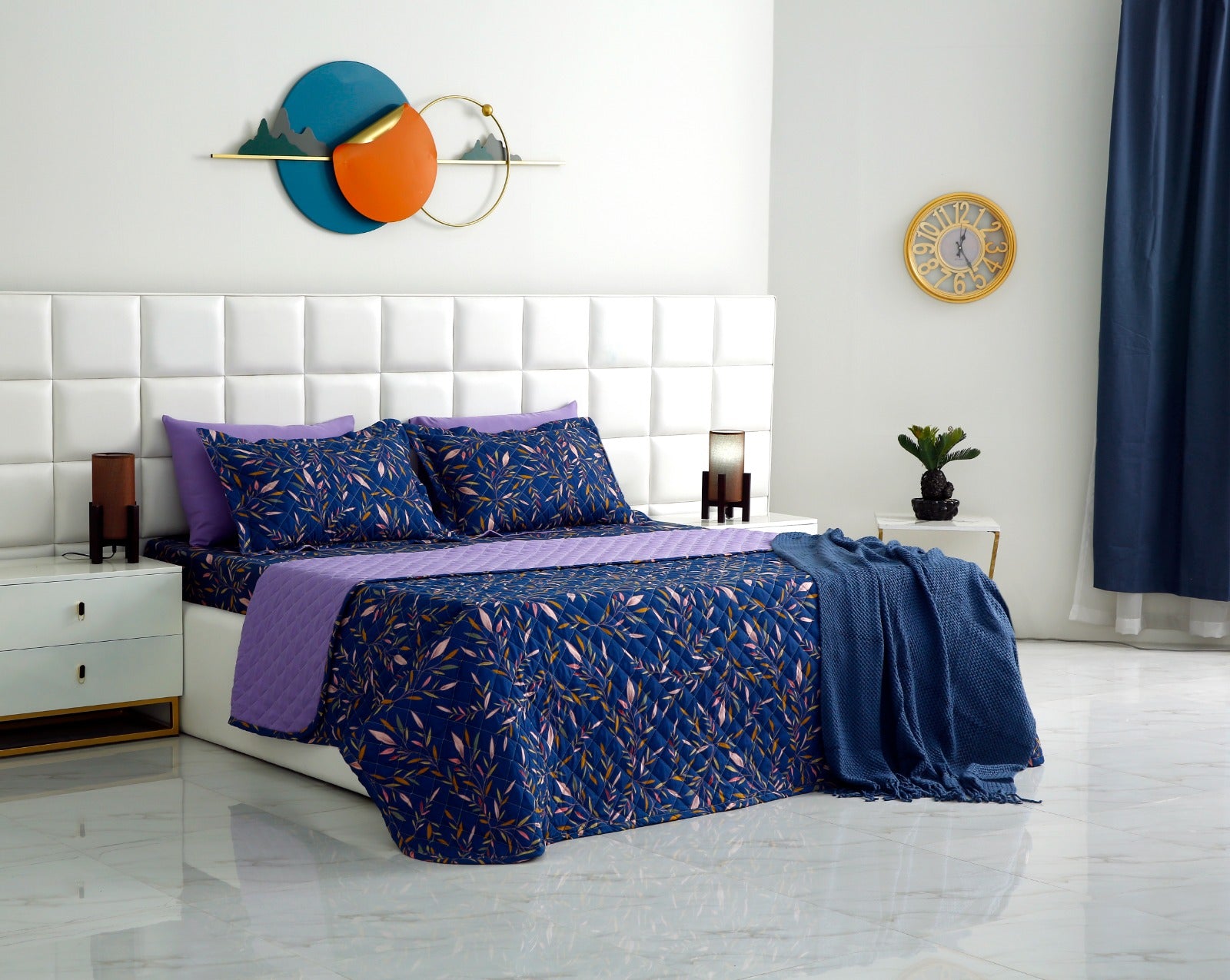 6 PCs Printed Bed Spread Set-Shangrila Bed Spread Apricot   