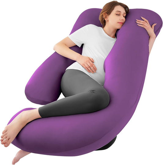 57'' Pregnancy Pillows for Sleeping Full Body Pillow- Purple Apricot
