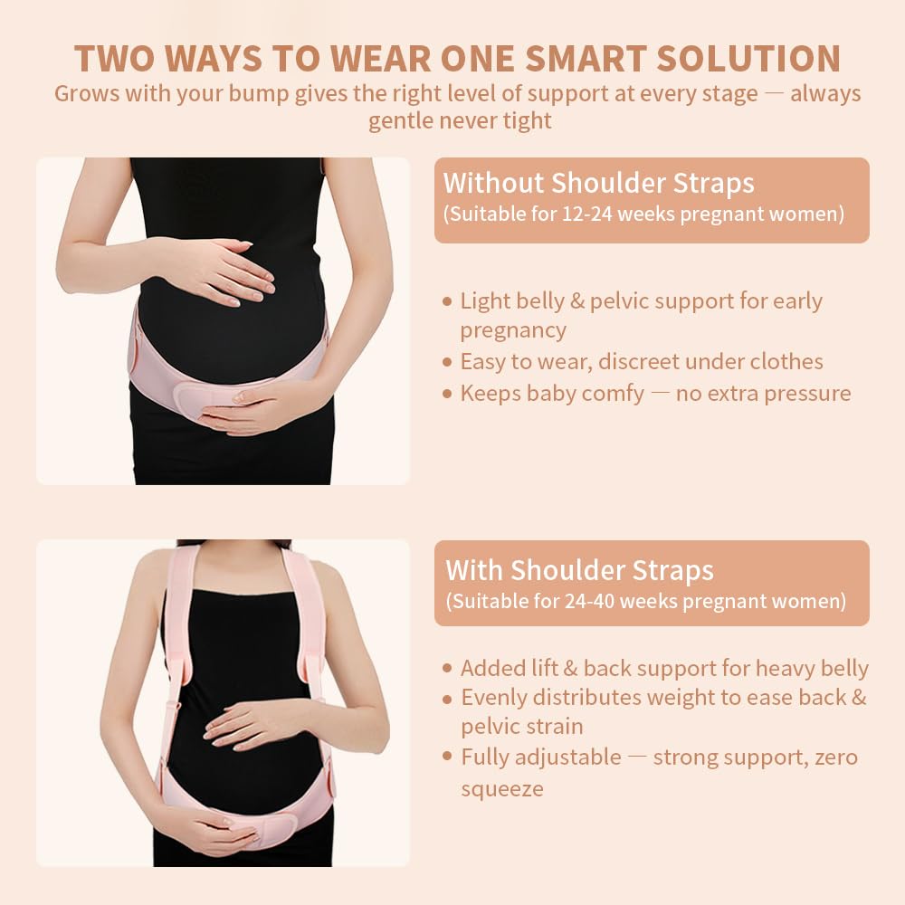 Belly Bands for Pregnant Women With Double Support-SA2411-55 Blankets Apricot