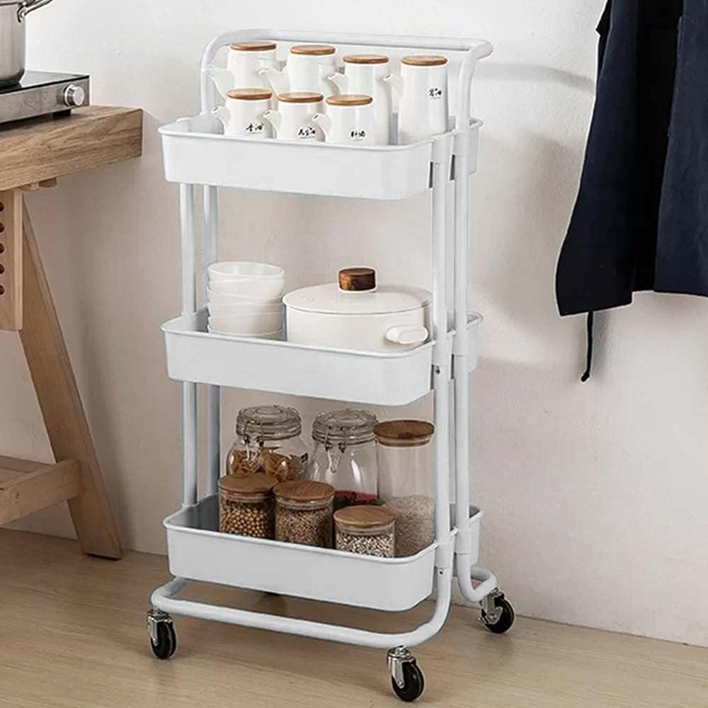 3-Layers Multi-function Trolley Storage Organizer(15262) Storage Organizer Apricot