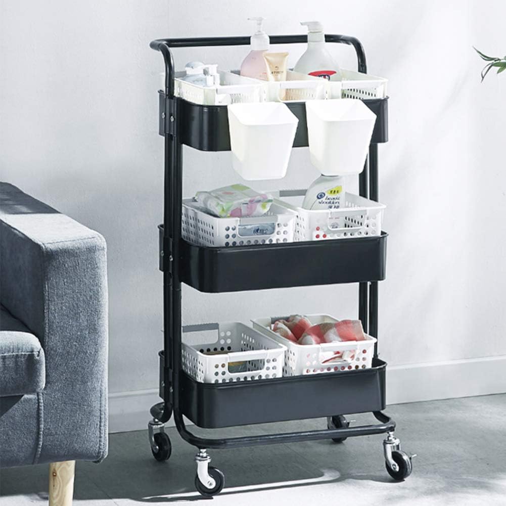 3-Layers Multi-function Trolley Storage Organizer(15262) Storage Organizer Apricot