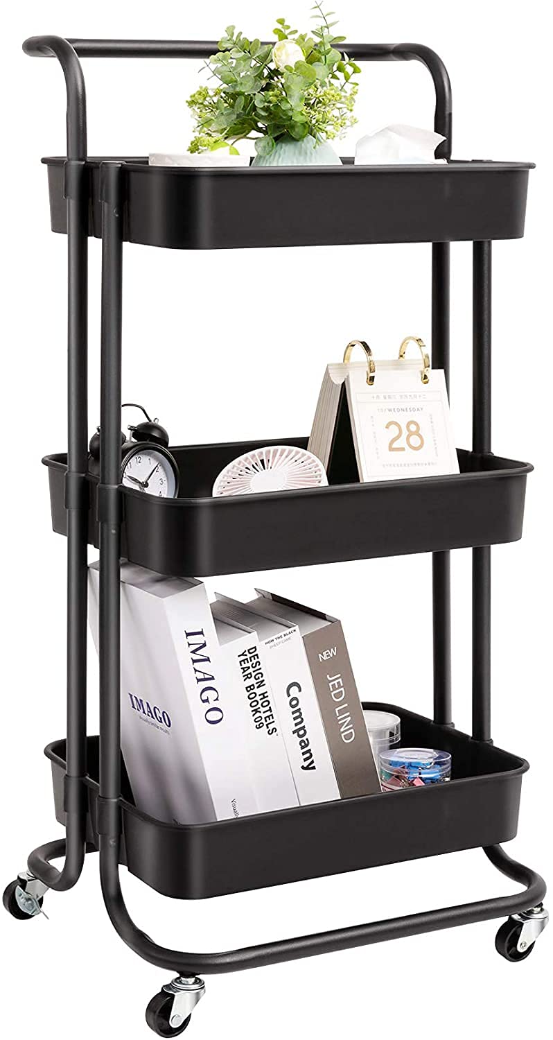 3-Layers Multi-function Trolley Storage Organizer(15262) Storage Organizer Apricot