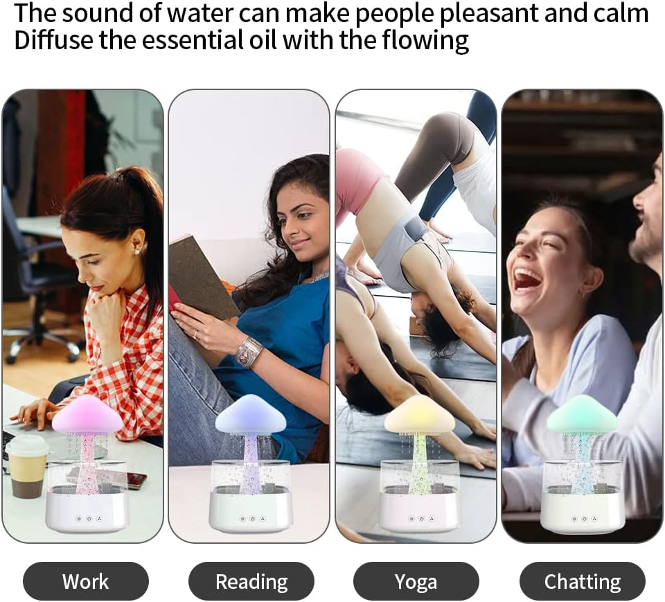Cloud Rain Humidifier With 7 Colors Light-SA2411-62 Apricot