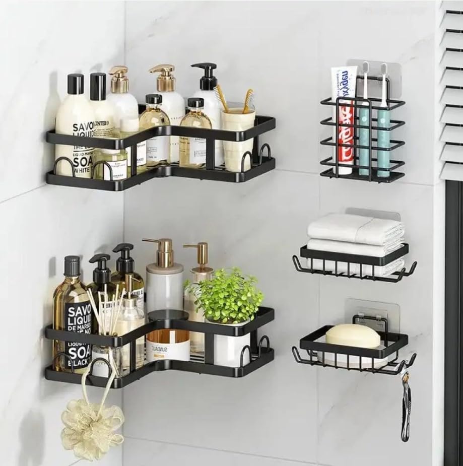 5PCs Wall Mounted Organizers-SA2408-112 Bathroom Accessory Sets Apricot
