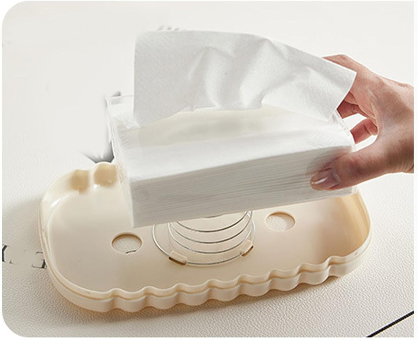 Tissue Box With Bow-SA2408-300 Tissue Box Apricot