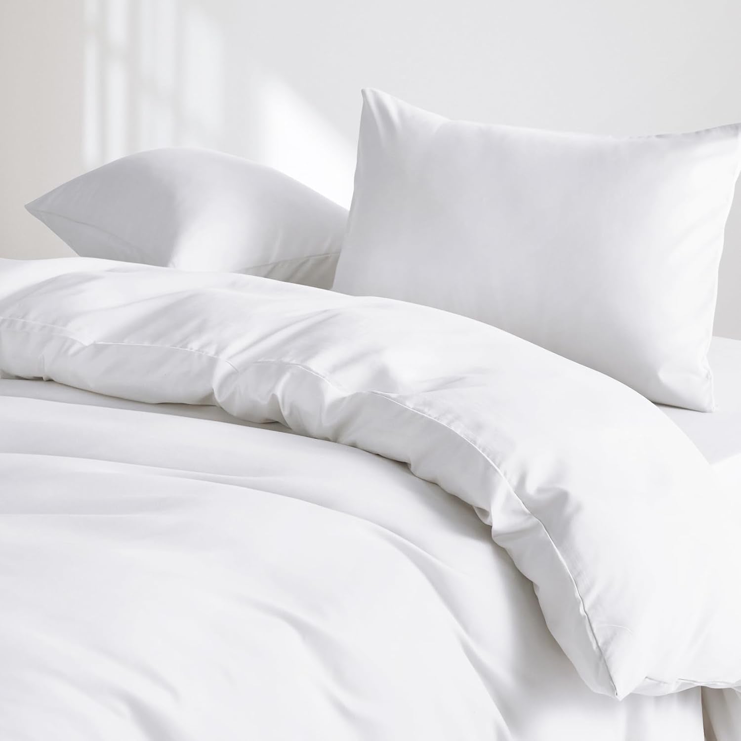 Duvet Cover-White Bed Sheets Apricot