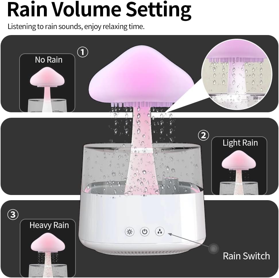 Cloud Rain Humidifier With 7 Colors Light-SA2411-62 Apricot