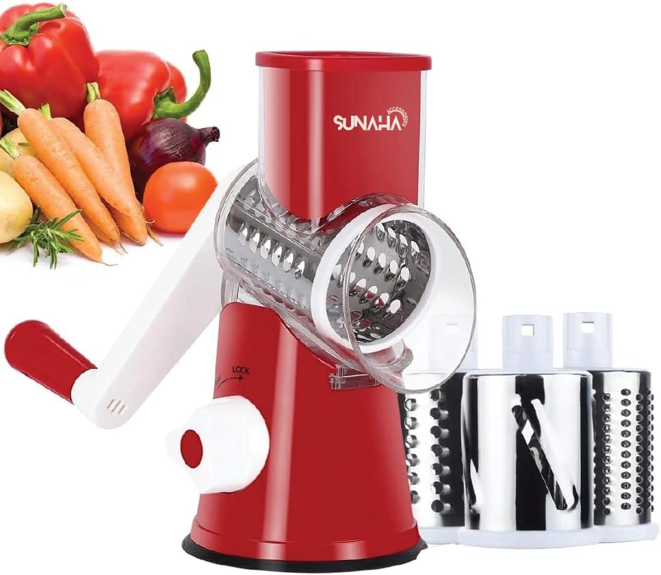 Vegetable Slicer with 3 Interchangeable Blades (SA2510-021)RED Spice and sugar Jar Apricot