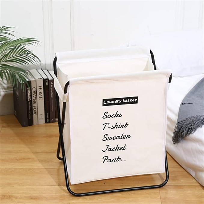 Cart Collapsible Laundry Basket-Cream