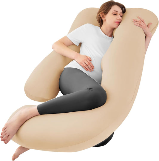 57'' Pregnancy Pillows for Sleeping Full Body Pillow- Beige Apricot