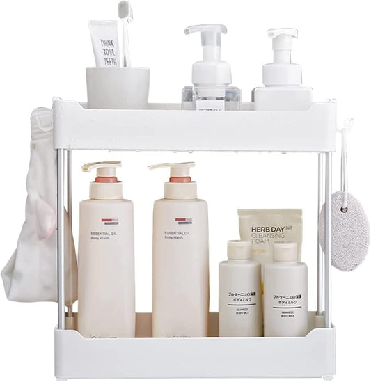 2 Tier Multi Purpose Storage Rack-SA2408-113 Bathroom Accessory Sets Apricot
