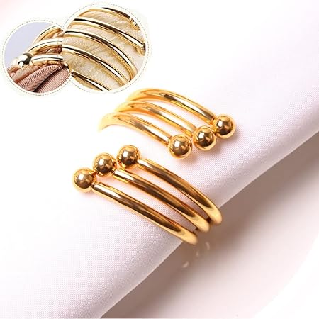 Napkin Holder Rings-Metal Rings(Golden) Kitchen Apricot   