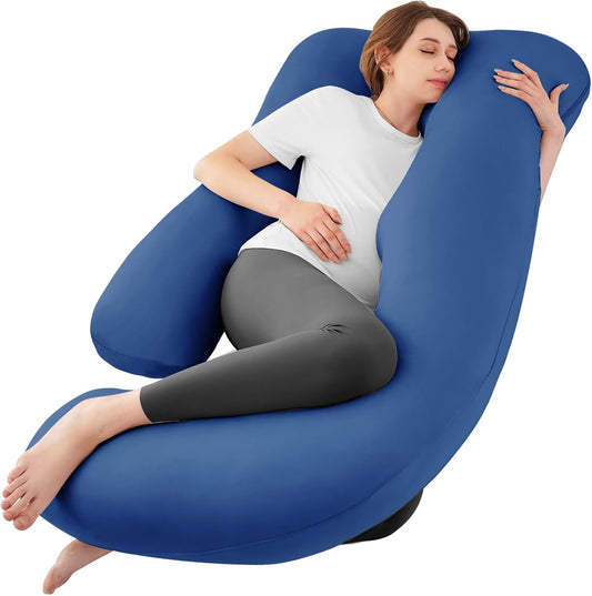 57'' Pregnancy Pillows for Sleeping Full Body Pillow- Blue Apricot