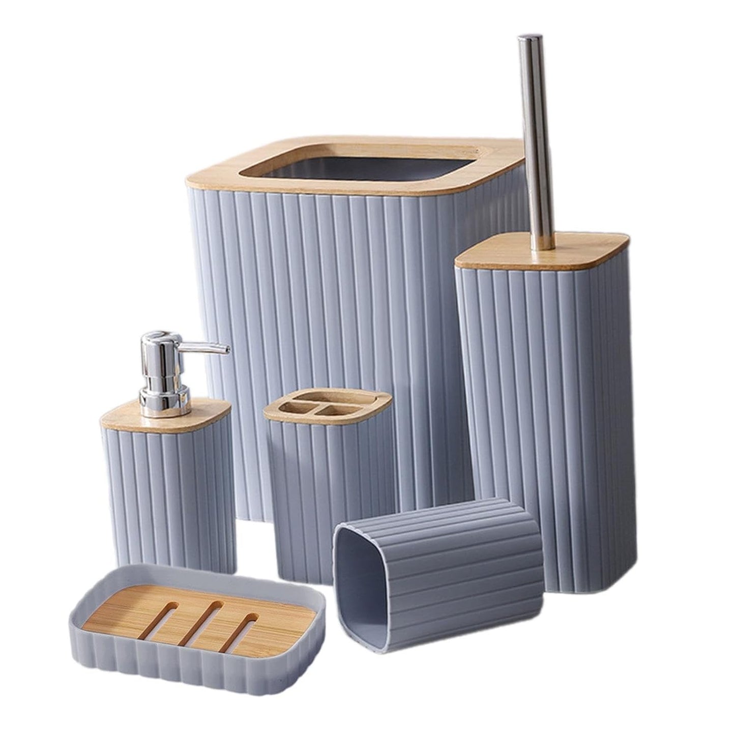 7PCS Bathroom Accessory Set-SA2408-310(Grey) Bathroom Accessory Sets Apricot