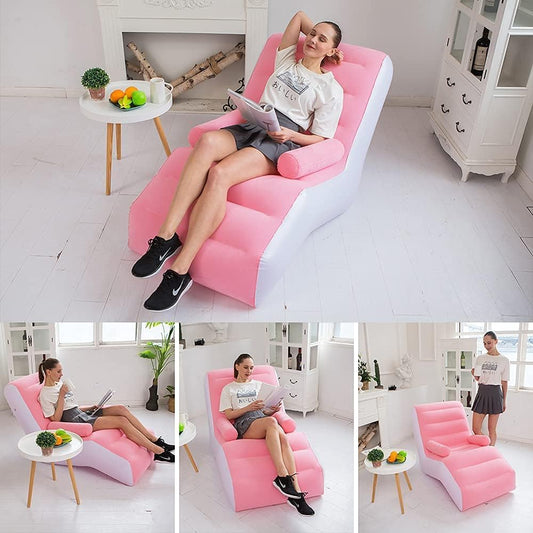 Inflatable Air Recliner Sofa(SA2510-035)PINK Apricot
