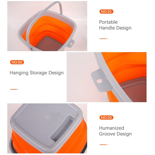 10L Collapsible Water Bucket-SA2411-60(Slush) Apricot