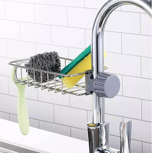 Stainless Steel Faucet Rack Sponge Holder Faucet Apricot
