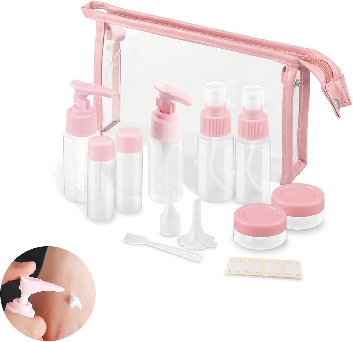 7PCs BPA Free Portable Toiletry Containers Set-(SA2405-178) Cosmetic Organizer Apricot Pink