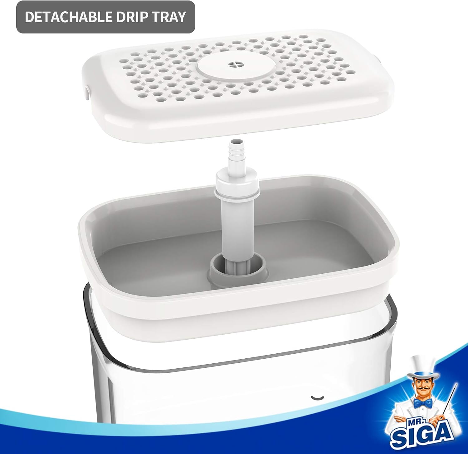 2 in 1 Premium Dishwashing Soap Pump Dispenser and Sponge Holder (SA2510-011) cutlery holder Apricot