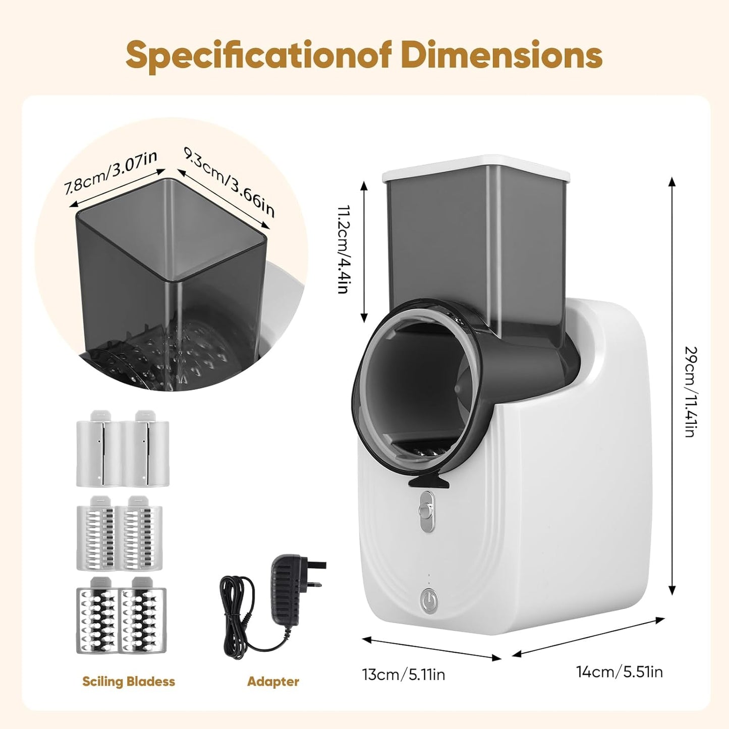 Electric Automatic Multi Grater with 3 Types Slice (SA2510-022)